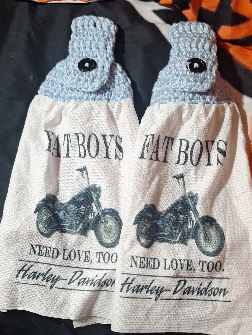 New Artisan Handmade Kitchen Towels Harley Davidson Themed